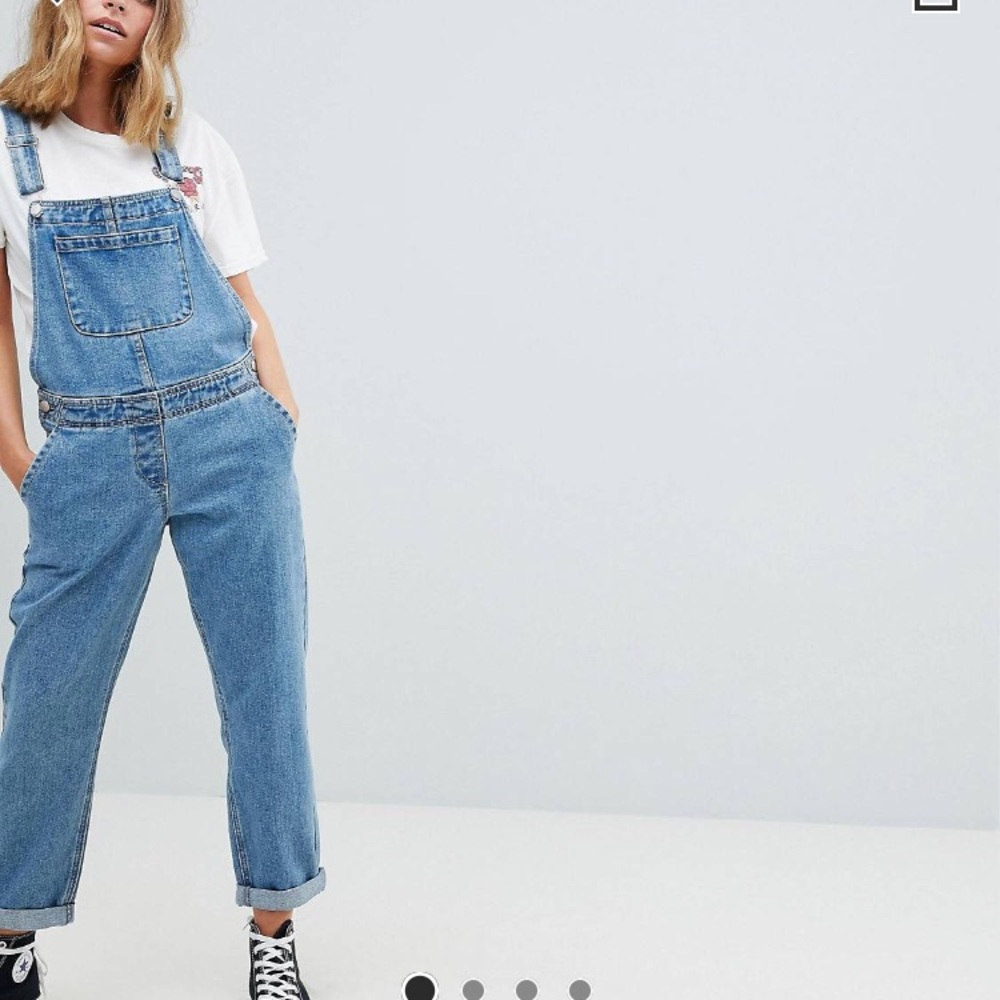 ASOS Petite Denim Overalls / MidWash Blue